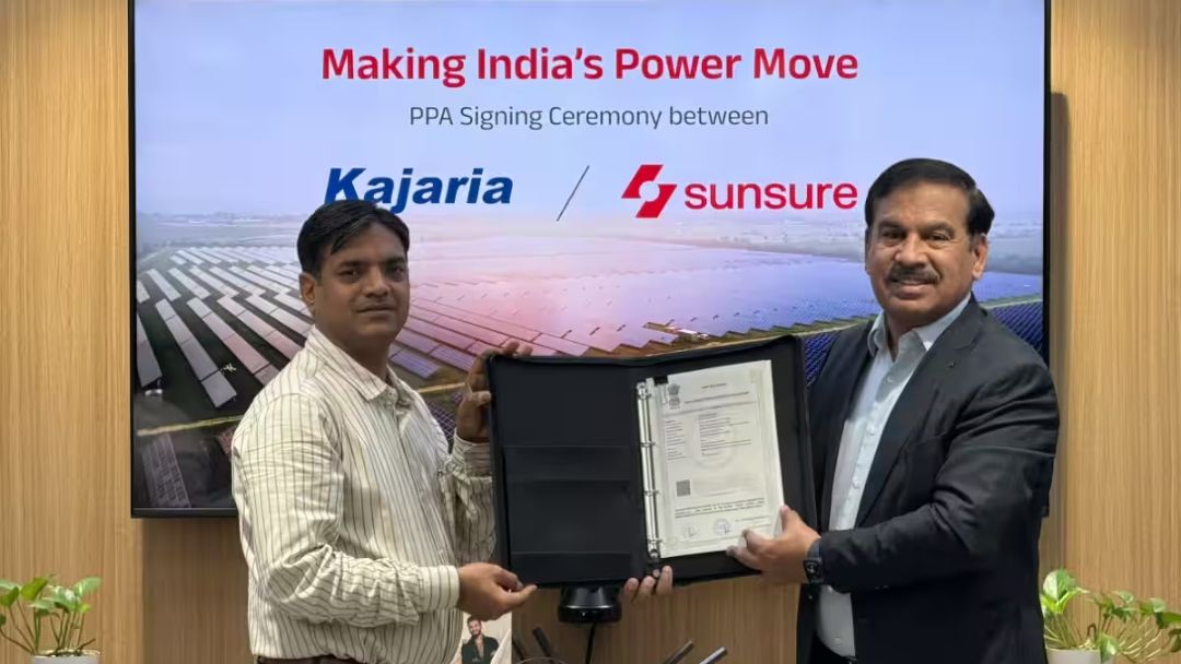 Sunsure Energy, Kajaria Ceramics Sign 20 MW Wind-Solar Hybrid PPA in Rajasthan